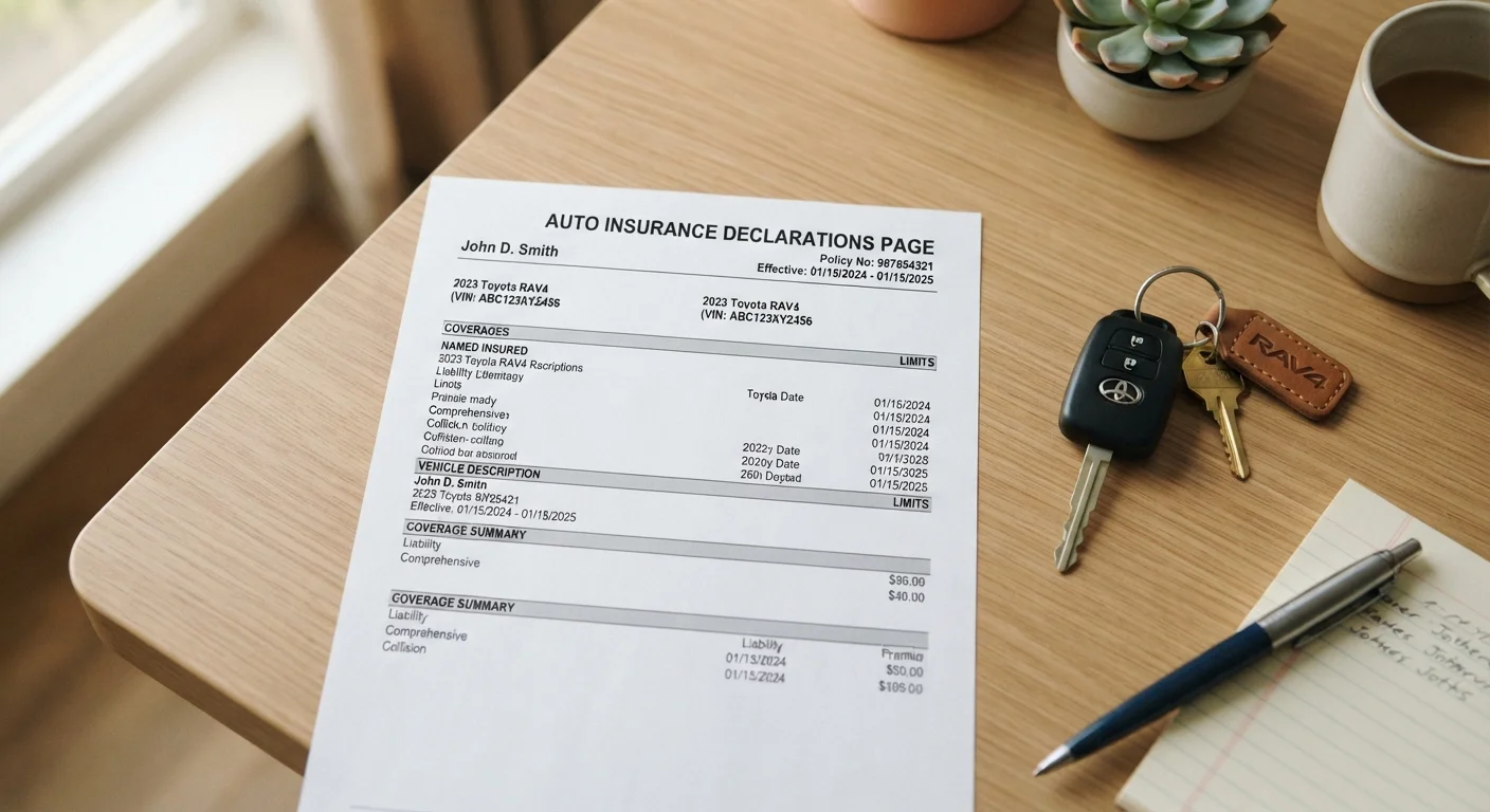 Reading Your Auto Insurance Declarations Page Like a Professional